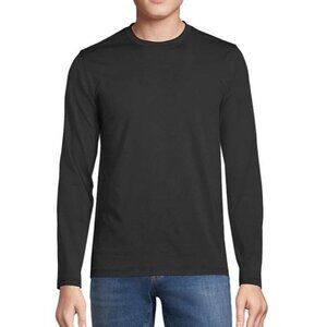 NWOT Lands' End Men's XL Black Long-Sleeve T-Shirt  100% Cotton Crew Neck